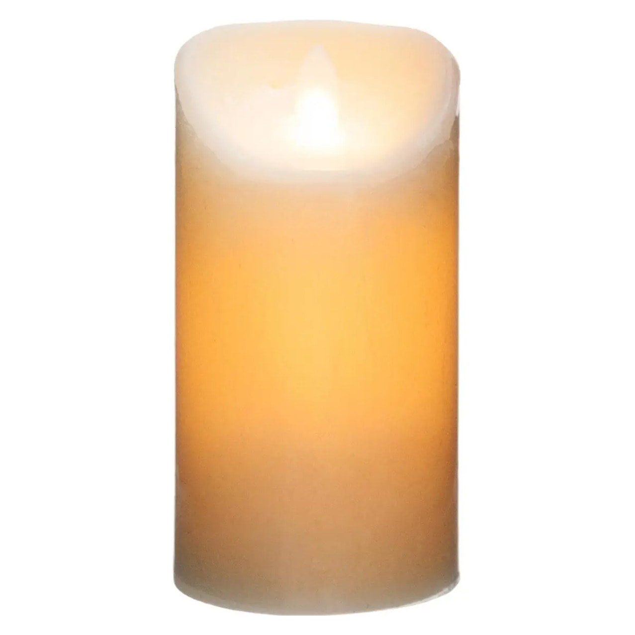 Bougie LED ronde H.20cm blanc chaud