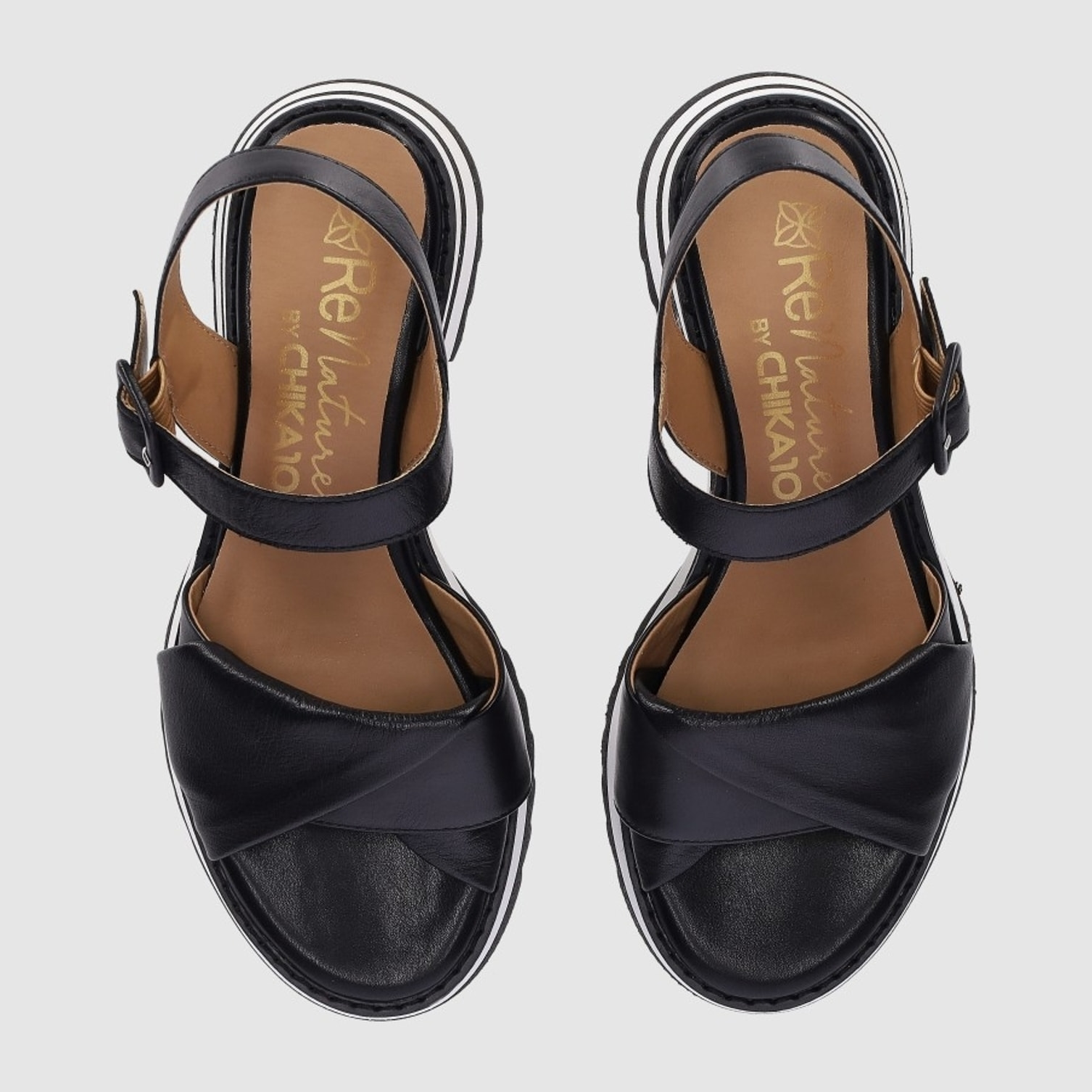 Sandalias de Piel - Negro - Tacón: 4 cm