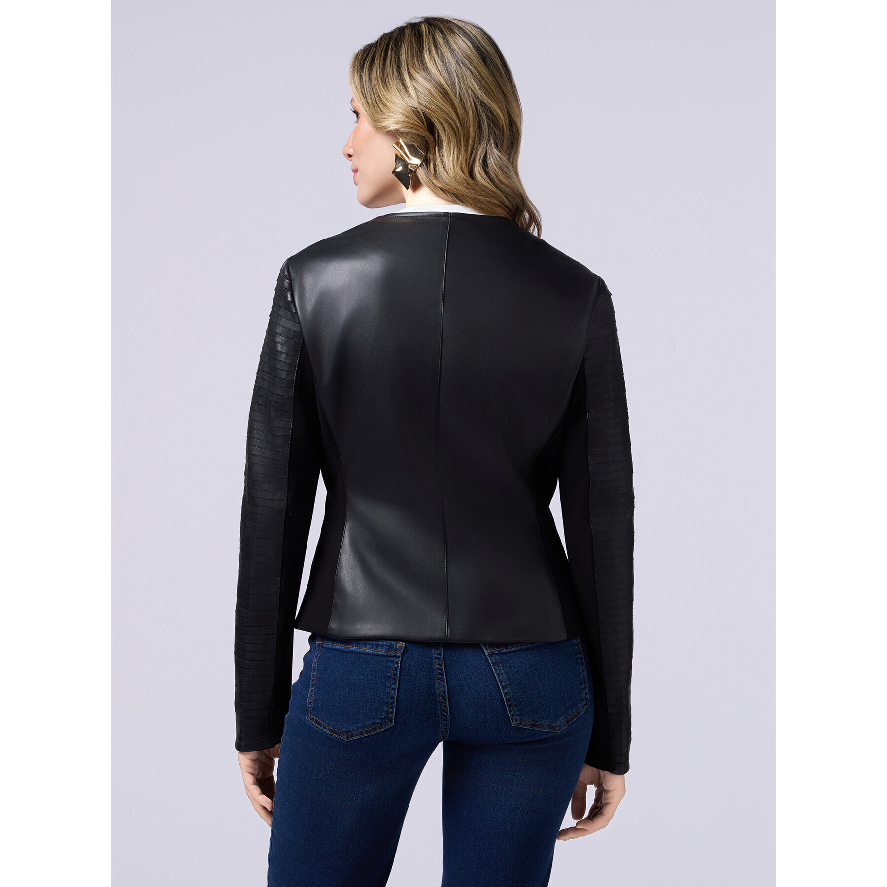 Oltre - Chaqueta combinada con cortes a láser - Negro