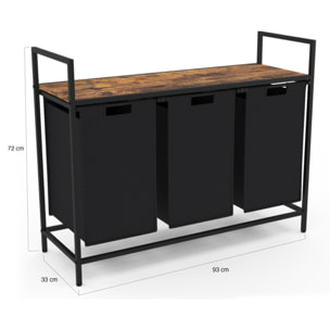 Panier à linge Elize 3 compartiments