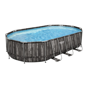 Bestway Piscine hors sol - Ovale - Steel Pro Max - Décor bois - 610 x 366 x 122 cm