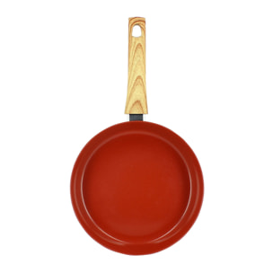 Poêle 24cm en aluminium recyclé brique - tous feux COLORAMA