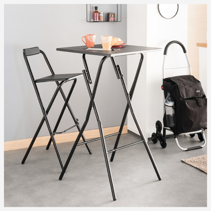 Table de bar pliante 2 places Effet bois