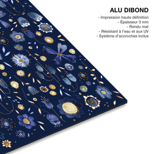 Tableau de fleurs Tableau fleurs de minuit bleu profond Tableau alu Dibond