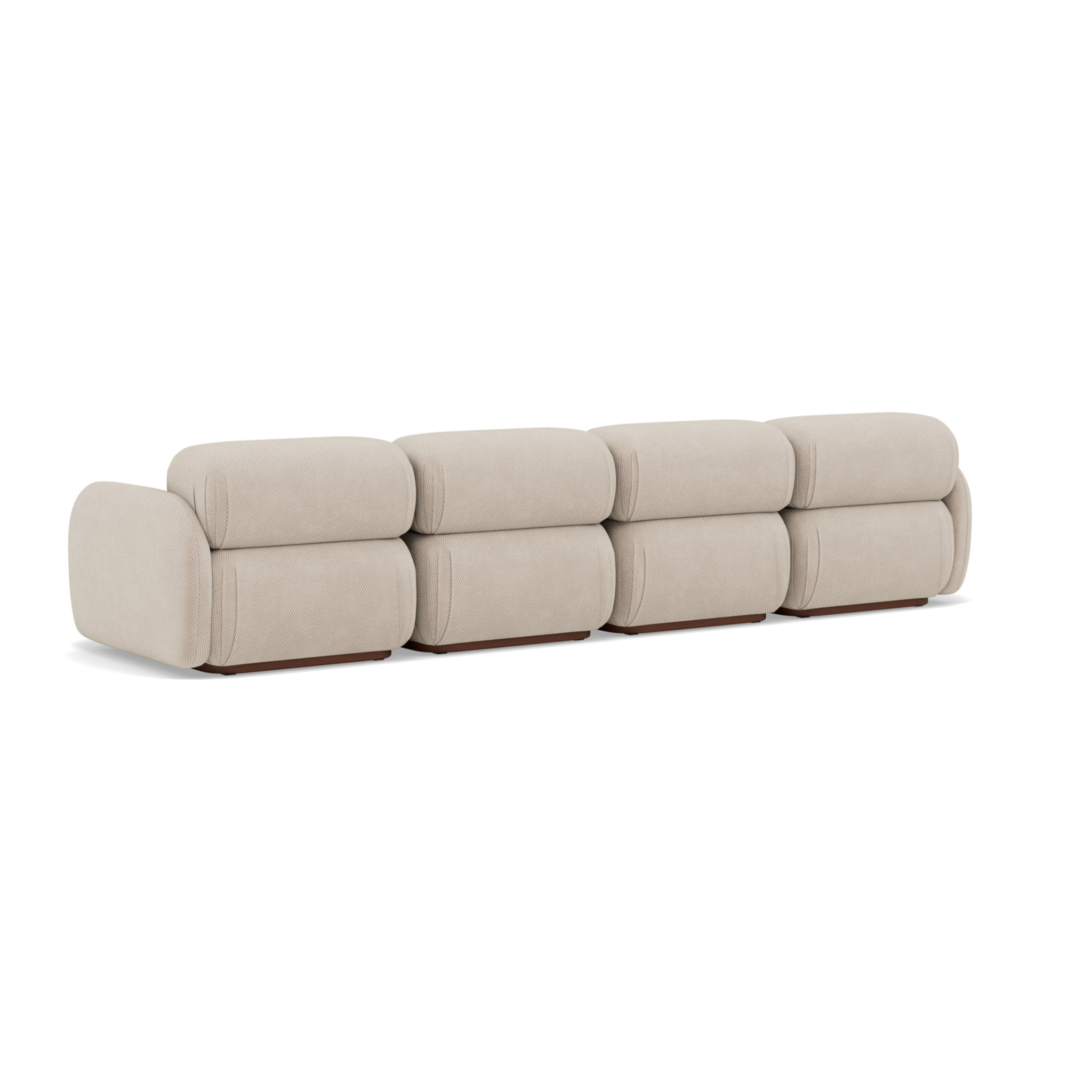 Penelope - canapé droit modulable 4 places en velours texturé - Beige