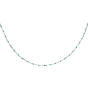 Collana Dots Turquoise Enamel in Argento