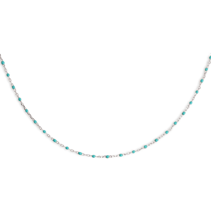 Collana Dots Turquoise Enamel in Argento