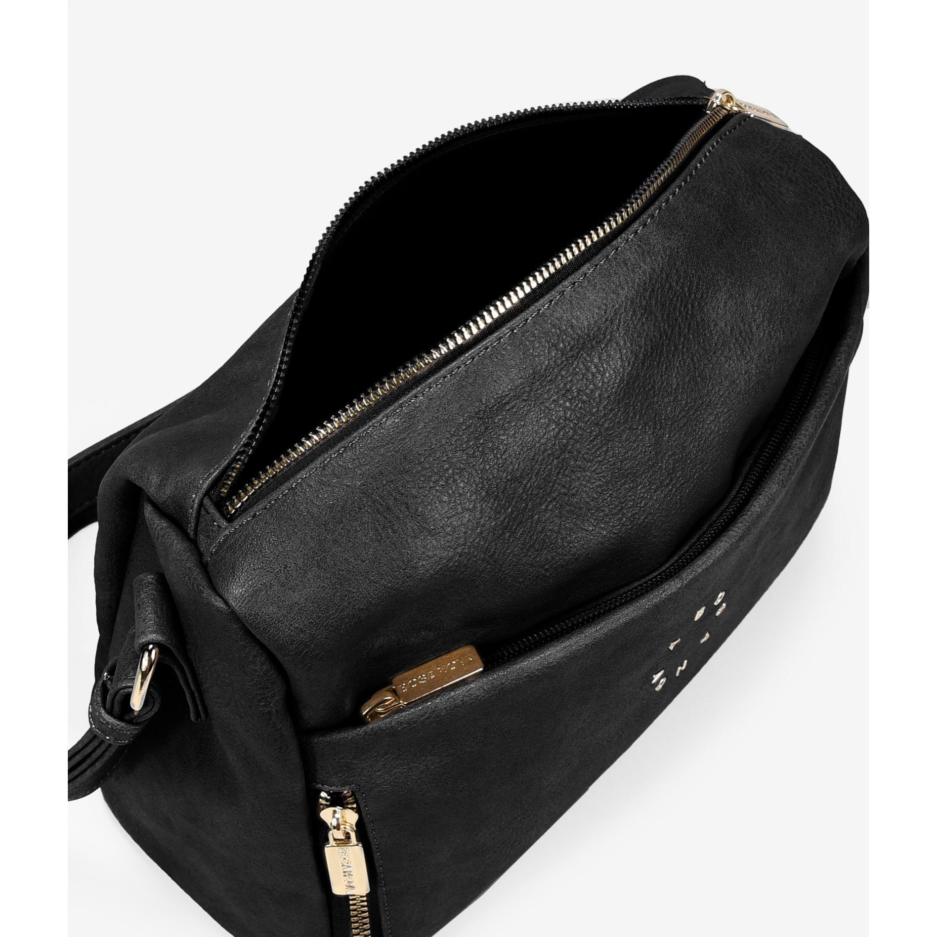 Bolso bandolera negro con cremallera