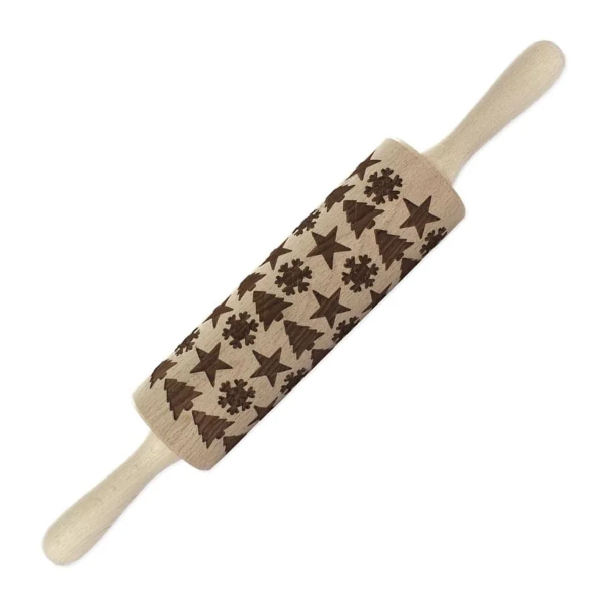 Rouleau à pâtisserie en bois motif noël 39 cm Fackelmann Noël