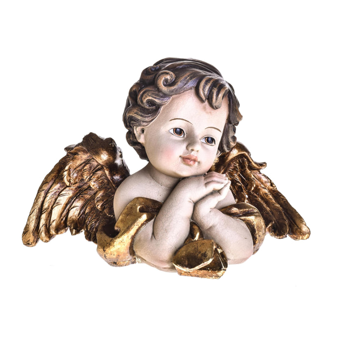 Angelo Mezzo Busto. Altezza 13,5 Cm - Pezzi 1 - 21X13,5X12cm - Colore: Dorato - Bianchi Dino - Articoli Natalizi