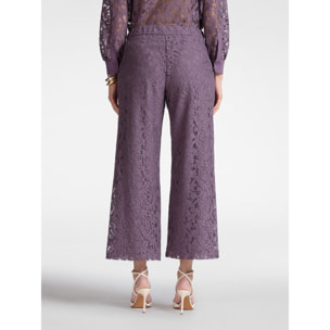 Elena Mirò - Pantalones cropped de encaje - Violeta