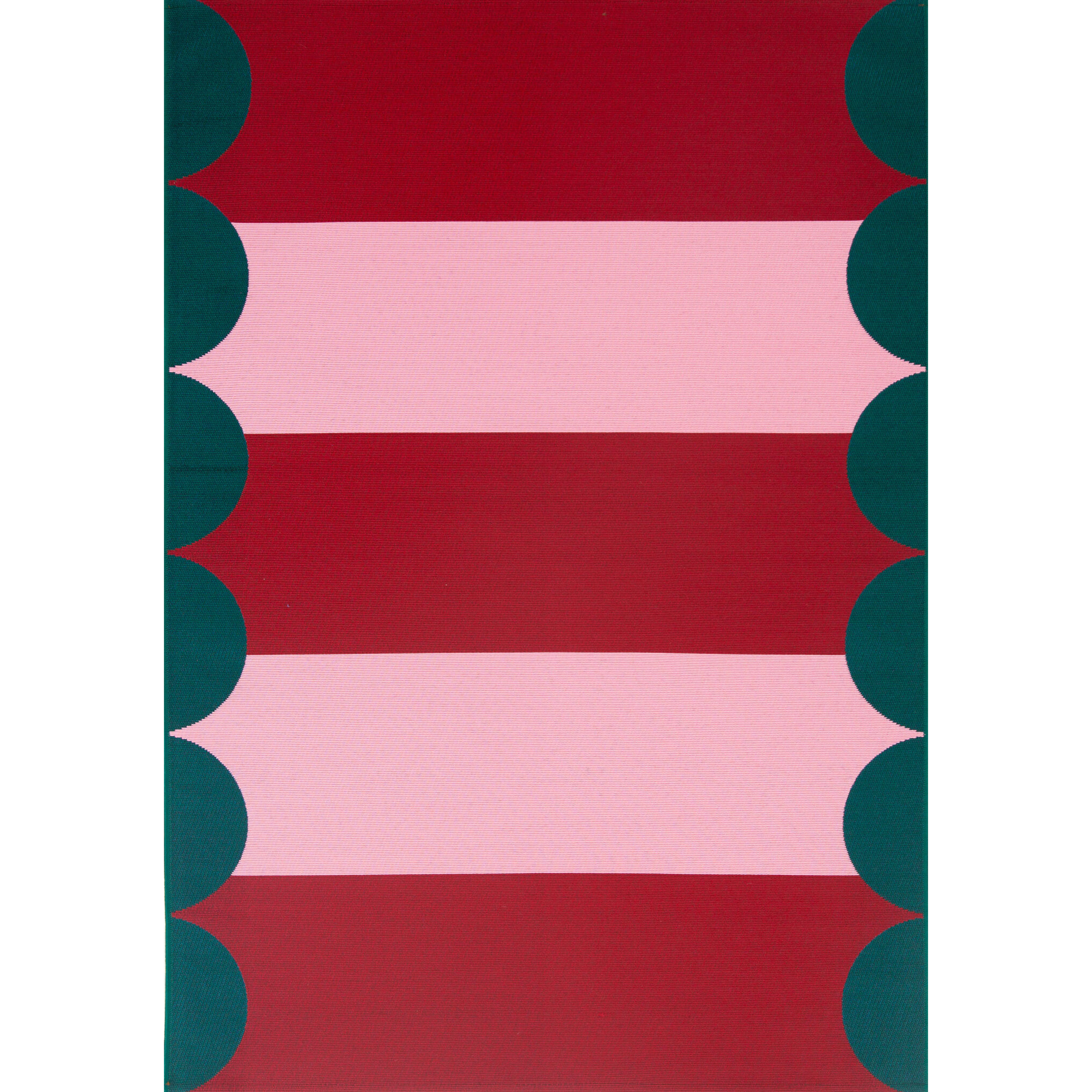 AZUR - Tapis intérieur/extérieur esprit art déco rouge
