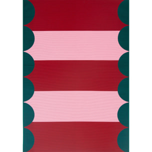 AZUR - Tapis intérieur/extérieur esprit art déco rouge