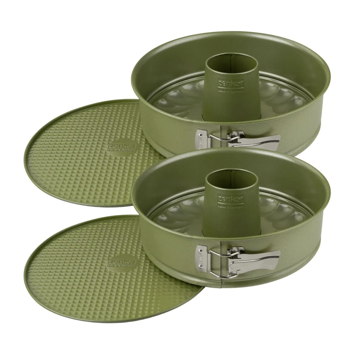 Ensemble de 2 Moules à manqué et à savarin double fond 26 cm Zenker Green Vision