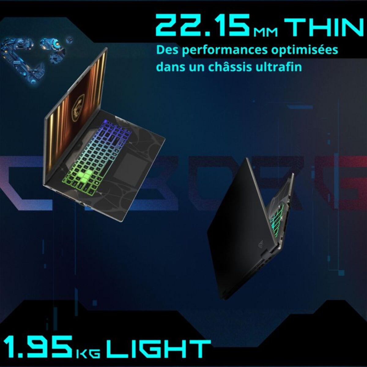 PC Gamer MSI Cyborg 15,6" FHD 144Hz Intel Core i5 13420H Nvidia GeForce RTX 5050 16 Go RAM DDR5 SSD 512 Go