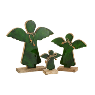 J-Line figurine Engel Op Voet Vernist - bois - vert - large