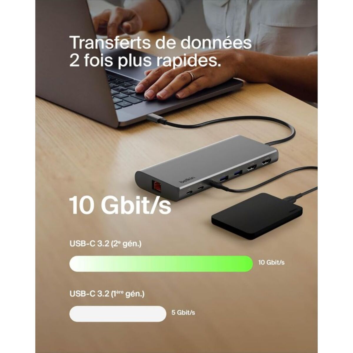 Station d'accueil BELKIN USB-C 8 en 1 universelle Hub Core