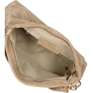 Borsa a mano da donna Made in Italy - Modello Celeste Pro - Pelle scamosciata - 30.0 x 17.0 x 9.0 cm