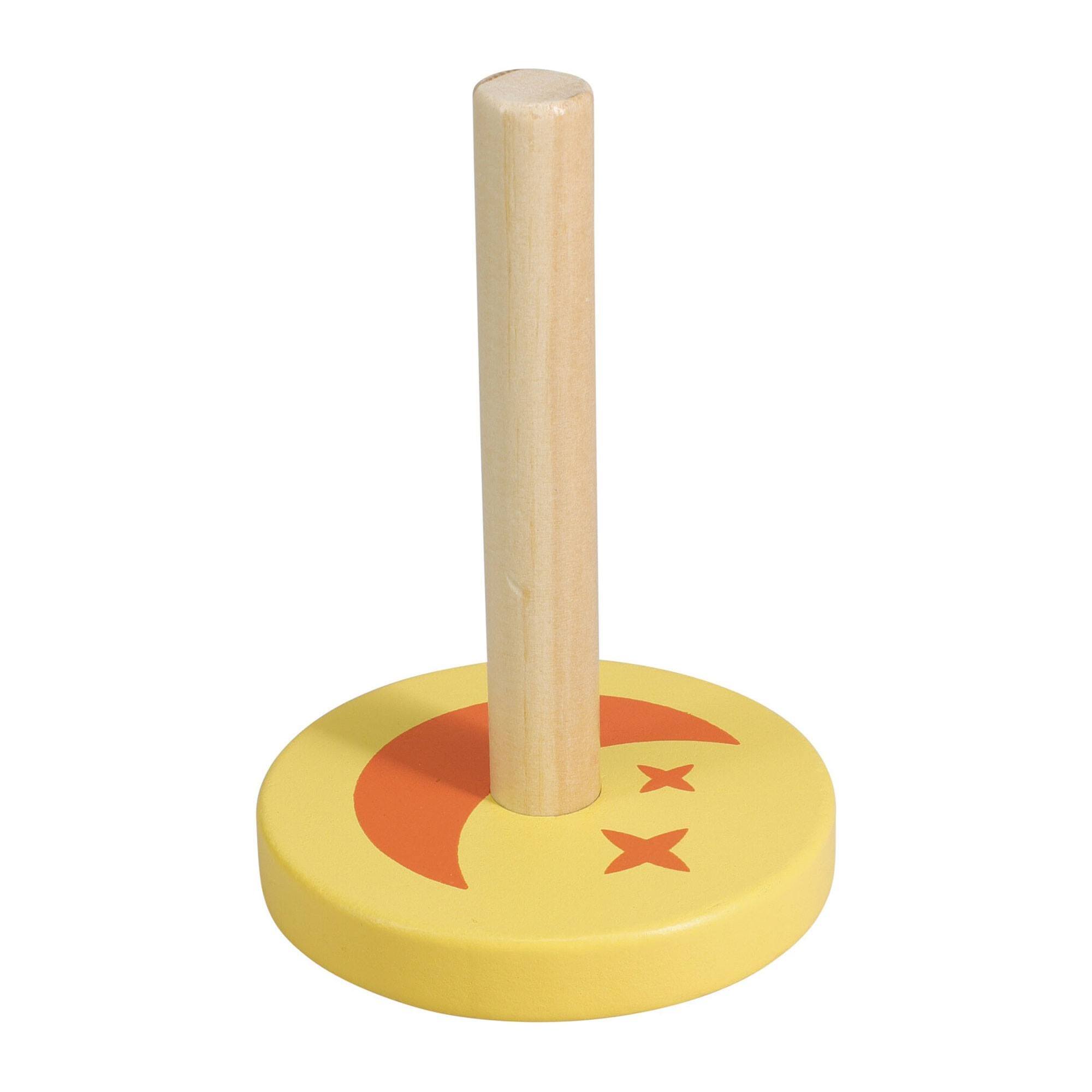 Well Home Juego de Lanzamiento del Anillo en madera con 5 soportes y 5 Anillos de plástico