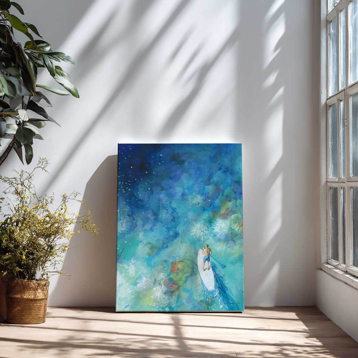 Tableau été Paddle bleu Toile imprimée