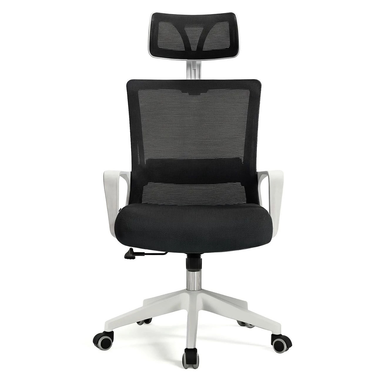 Silla de oficina ergonómica en blanco y negro 111-121x51 cm Dafne Tex Blanco - Negro