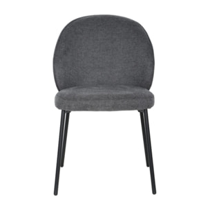 Chaise épurée en tissu avec pieds fins en métal - MARTHA