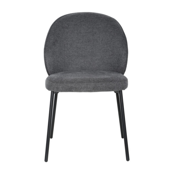 Chaise épurée en tissu avec pieds fins en métal - MARTHA