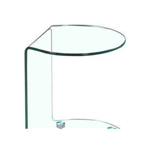 Bout de canapé rond en verre trempé - BENT