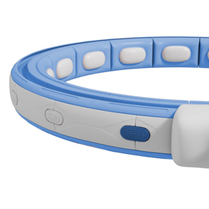 Hula Hoop fitness réglable dia. 76-113 cm - picots massage intégrés, segments amovibles - blanc bleu