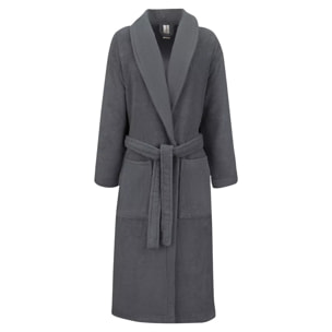 Peignoir pur coton 420 g/m² uni anthracite Elea carbone
