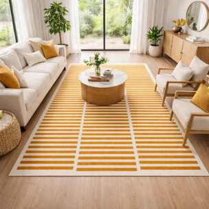 Tapis tissé rayures horizontales, Motif graphique épuré, RANI