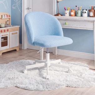 Silla de escritorio tapizada en borreguito azul claro 76-89,5 cm Candy Azul Claro