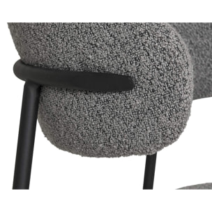 Erica - lot de 2 chaises en tissu bouclette - pieds en acier - Gris