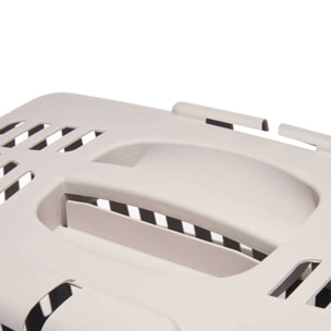 Well home transportín de mascotas portátil antracita, ideal para perros y gatos