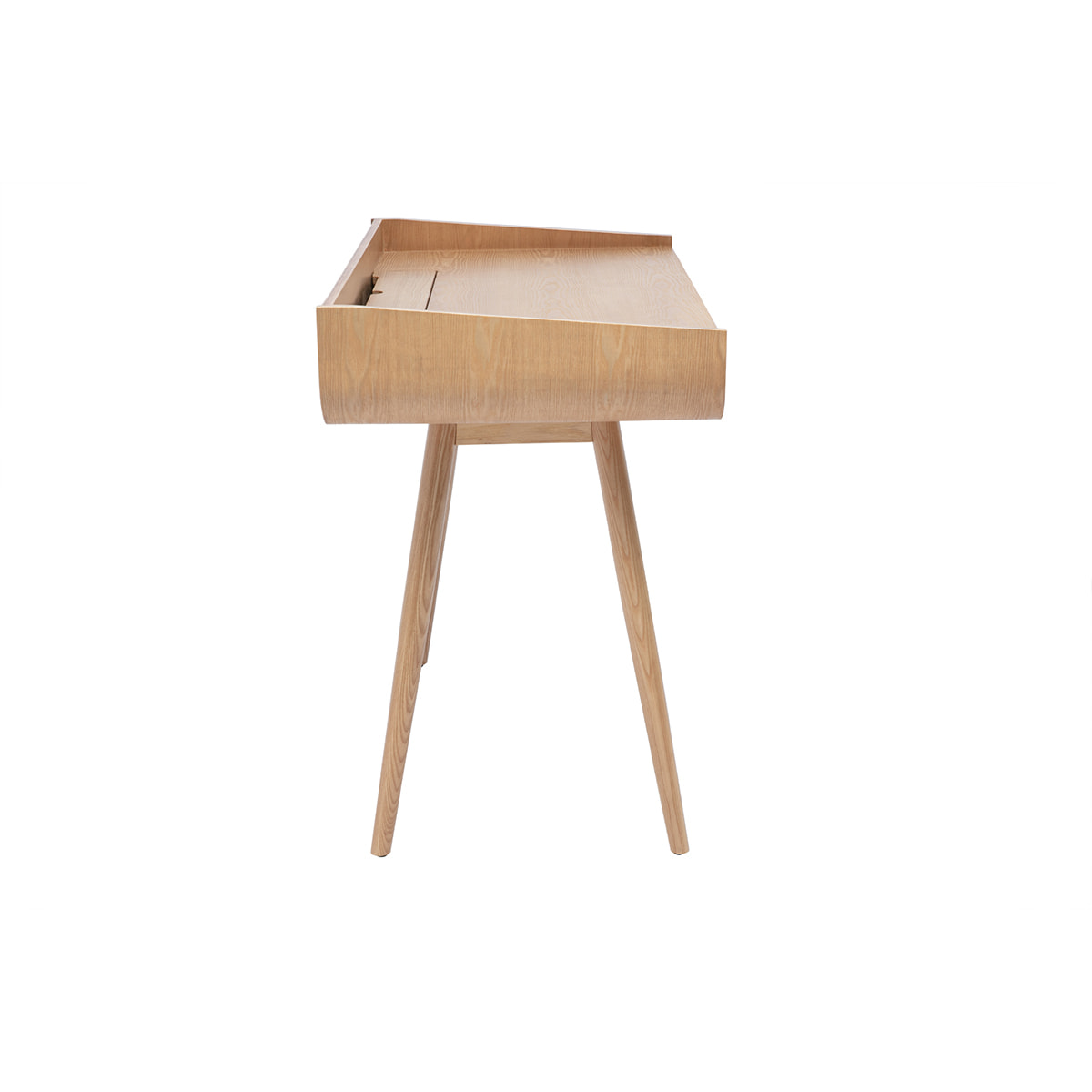 Bureau scandinave bois clair avec rangements 2 tiroirs L100 cm HALLEN