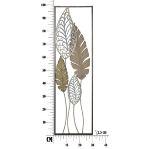 PANNELLO IN FERRO E LEGNO FOGLIE -B- CM 30,5X2,5X99,5