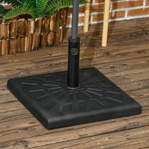 Base de Sombrilla de Resina 19 kg Soporte para Parasol Pie de Parasol para Mástil de Ø32/38/48 mm para Jardín Terraza Patio 51x51x32 cm Negro