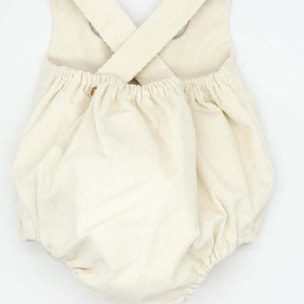 Peto con gomitas y botones pana blanco