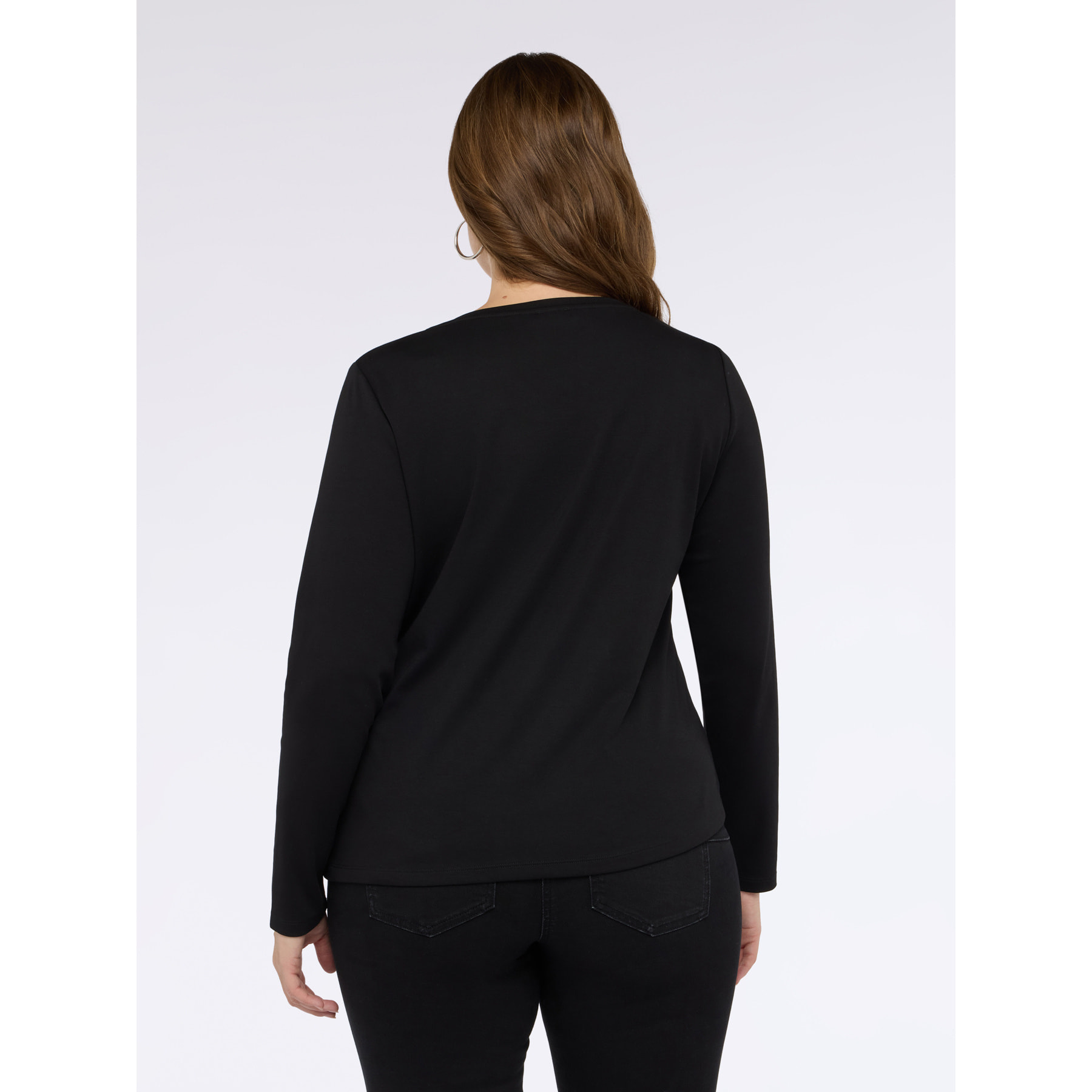 Fiorella Rubino - Camiseta de jersey con diseño cruzado - Negro