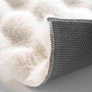 Tapis doux en imitation fourrure avec relief moelleux - Naturel