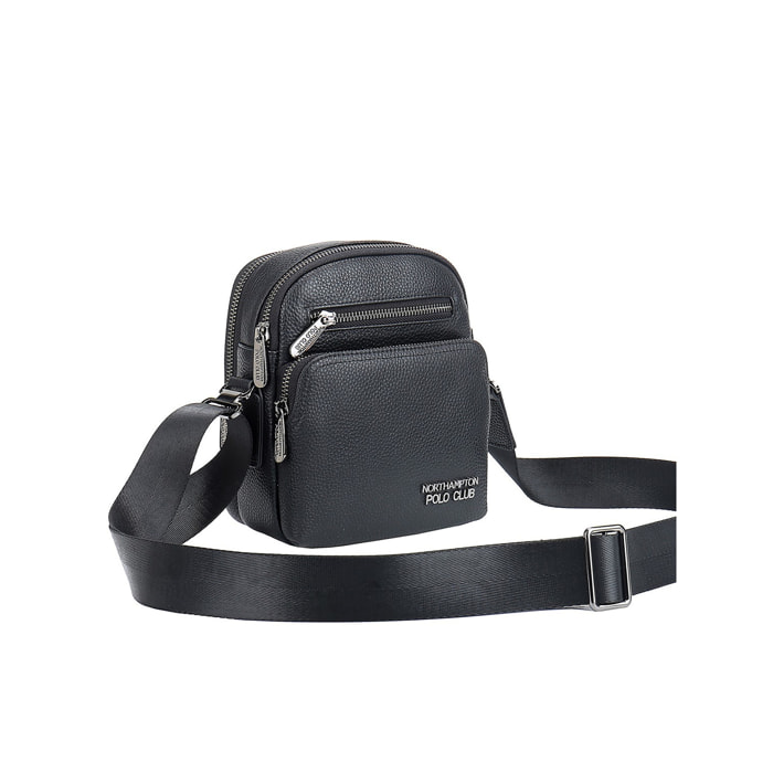 Borsa a tracolla uomo vera pelle - Modello Ebeno Nova - Casual - 21.0 x 18.0 x 9.5 cm