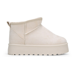 Botines de invierno beige con plataforma