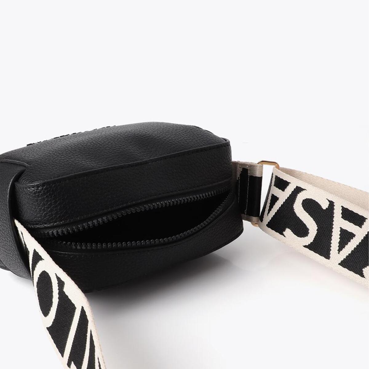 Borsa a tracolla in nylon a contrasto