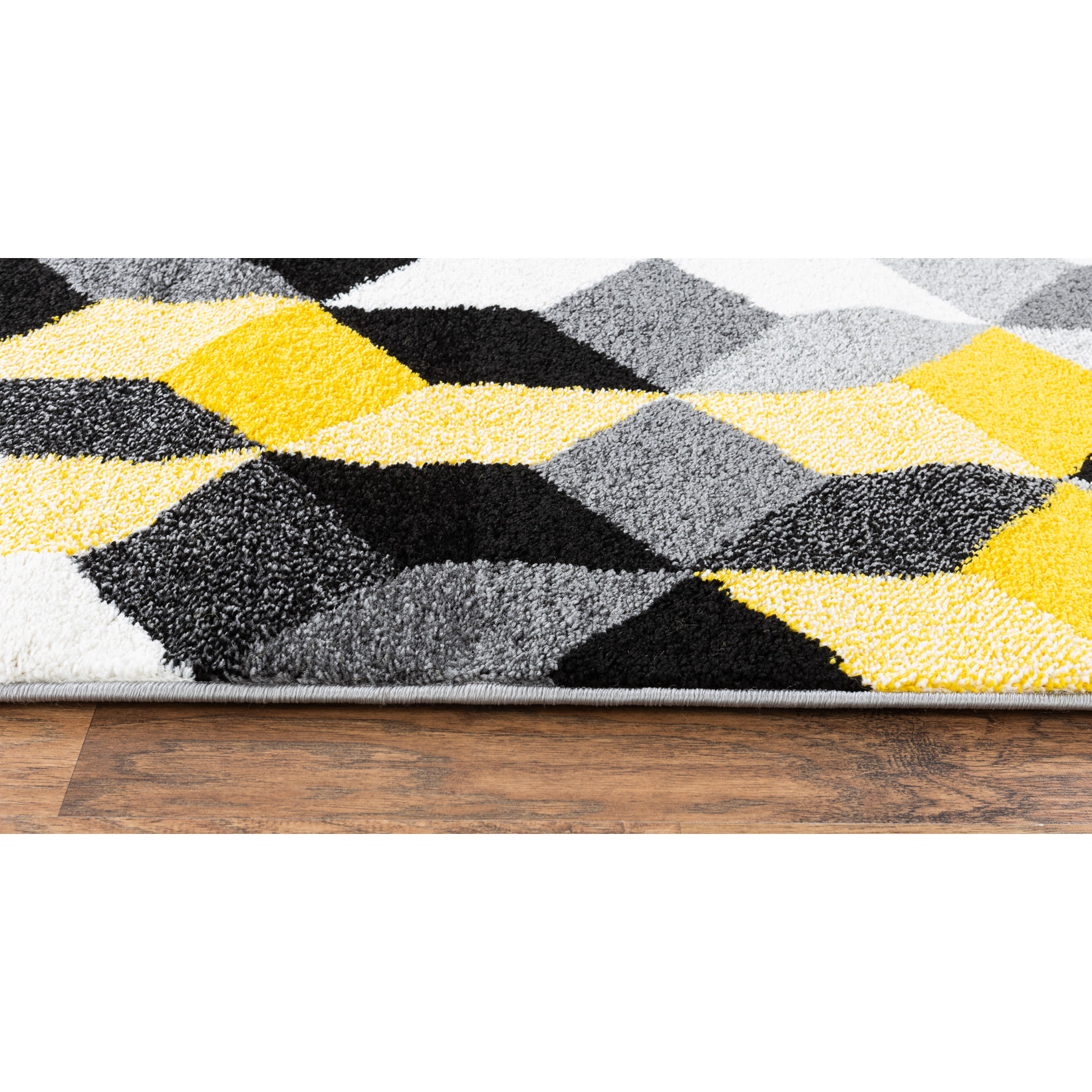 Gala - Tapis de salon moderne à motif graphique jaune