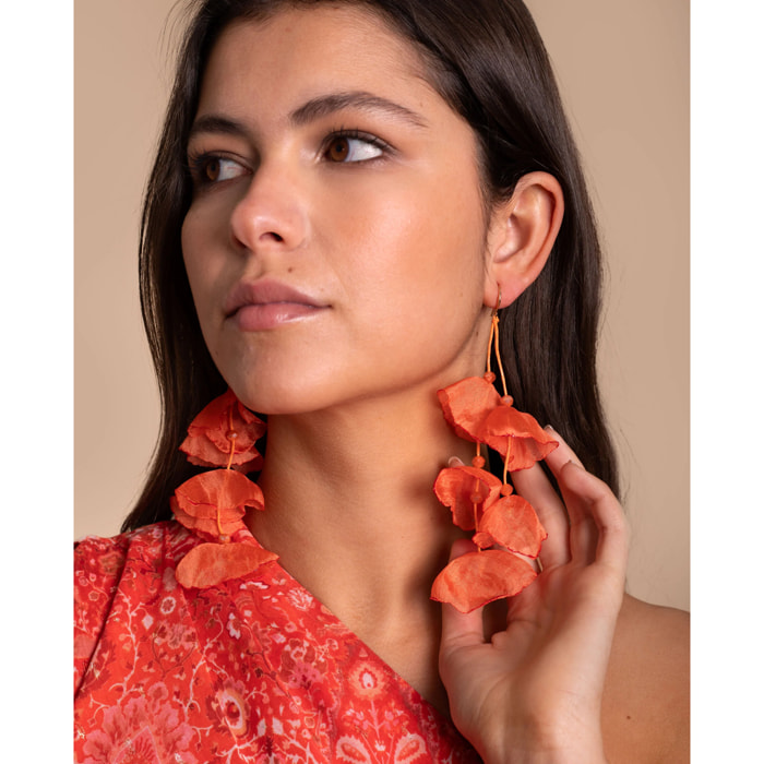 Pendientes de tela en forma de flor