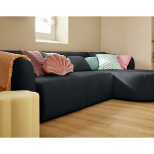 Ikare - module d'assise méridienne droit - en tissu - Gris