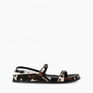 SANDALIAS ANIMAL PRINT NEGRAS A-PEGASO