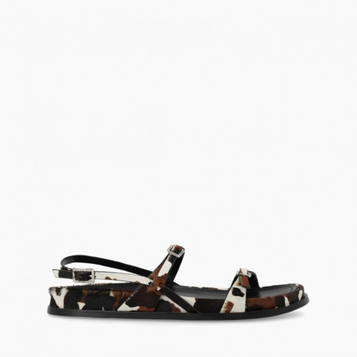 SANDALIAS ANIMAL PRINT NEGRAS A-PEGASO