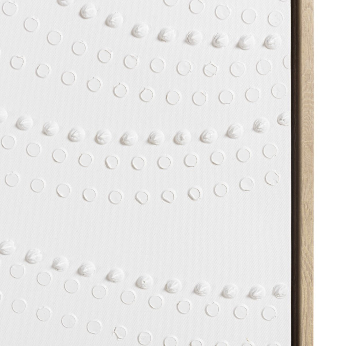 HOMER - Décoration murale 103x143cm blanche à points, cadre naturel