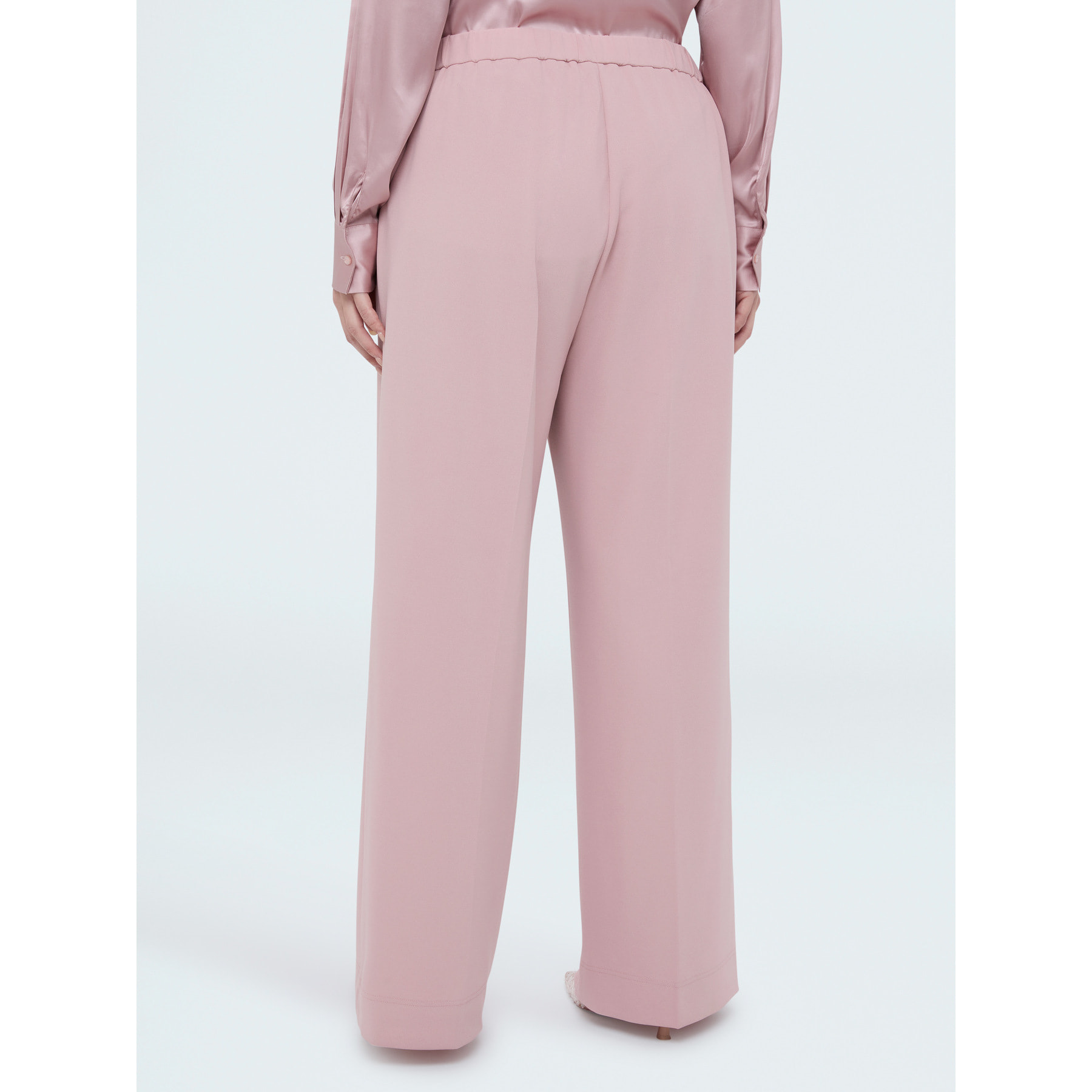 Fiorella Rubino - Pantaloni Wide Leg in tessuto stretch - Rosa